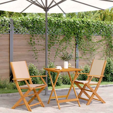 Teenpull – 3-tlg. Bistro-Set Beige Stoff und Massivholz (1/5)