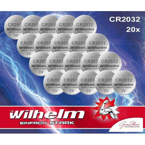 20 Piles Bouton Pile CR 2032 Batterie au Lithium Haute Performance CR2032 (1/5)