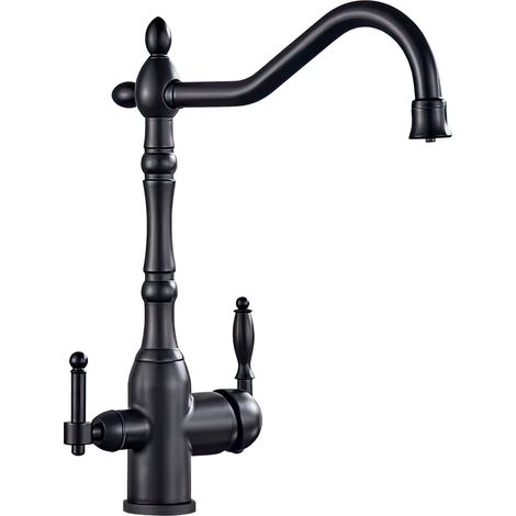 Grifo de cocina negro mate agua fría osmosis Orinoco de Valaz (1/2)