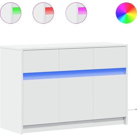 Maison Exclusive - TV-Schrank mit LED-Beleuchtung Weiß 91x34x61 c