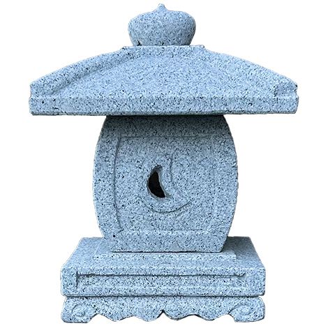 Lanterna cinese in pietra (granito rosa) scolpita a mano, TENKACHAYA, alta 40 cm - GL096H40