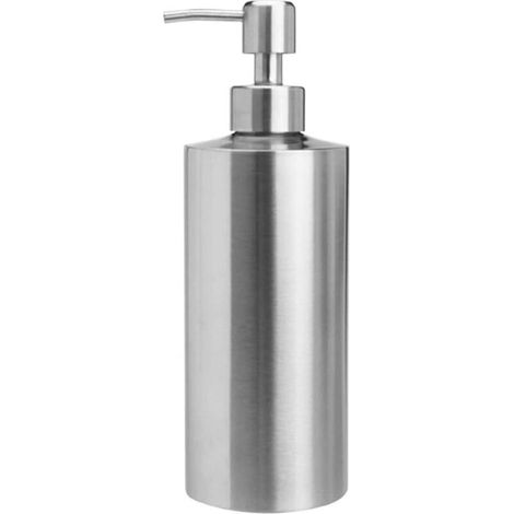 royaluxe - 550ML Distributeurs de Savon Lotion Liquide Acier Inoxydable 304 Gel Douche Crème Shampooing Mousse Huile pour Salle de Bain Cuisine Flacon Pompe Vide INOX pour Liquide Vaisselle Argent (1/5)