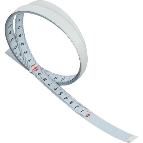 Mètre ruban de précision en acier inoxydable avec dos autocollant pour une installation rapide sur des surfaces de travail plates (3 m vers l'avant) (1/4)