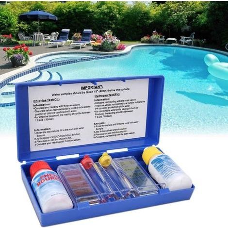 Kit De Test De Qualité De L'Eau De Chlore Ph Testeur De Piscine Boîte De Test De L'Eau 131099 (1/4)
