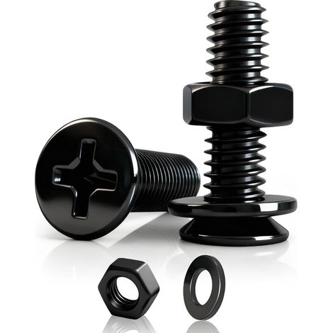 30 Pcs Vis M5x20mm à Tête Fraisée Cruciformes et Écrous, Noir Boulon et Écrous et Rondelles en Acier au Carbone, Plate Visserie Boulon à Tête Cruciforme pour Mobilier Mécanique (1/5)