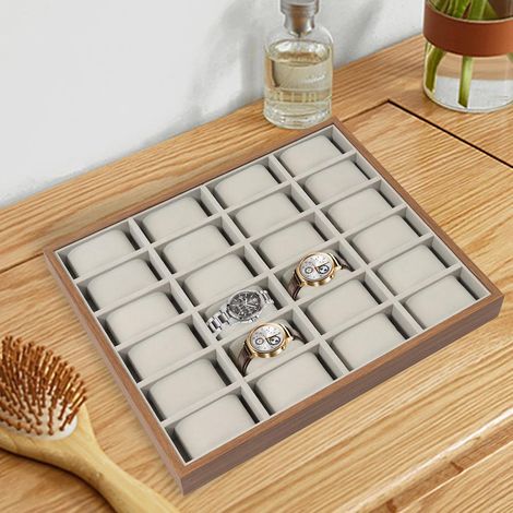 Boîte de rangement pour montres à 24 compartiments - Boîte de rangement de luxe - Tiroir - Porte-bijoux - Organisateur de rangement pour anniversaire, fête des pères, Noël (1/5)