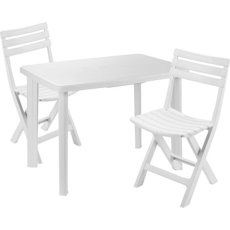 Gartengarnitur 3-teilig Weiß-MFRT036BI+2xMBIR80CBI (1/3)