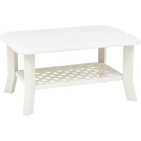 vidaXL Mesa de centro de plástico blanco 90x60x46 cm (1/5)