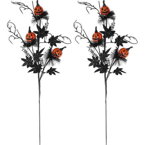 Branches de citrouille artificielles noires pour Halloween (lot de 2) (1/5)
