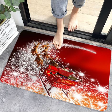épaississement de la décoration de la maison dessins animés doux tapis de Noël tapis de bain antidérapant tapis de sol confortable - 40 60cm père Noël C