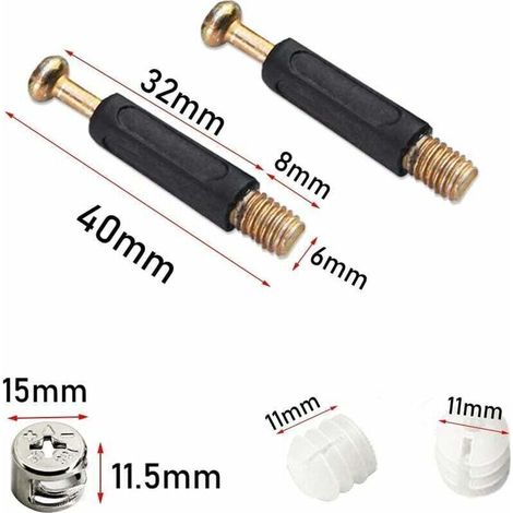 Raccords d’assemblage pour meubles – 25 pièces connecteurs excentriques 3-en-1 pour armoires, tables et placards (1/3)