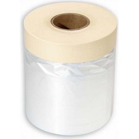 Abdeckfolie mit Klebeband 55 cm x 20 m – Kombi-Mask Malerfolie Kreppband Abdeckband Malerkrepp Nassfest Reißfest 14 Tage – Veluxis (1/5)