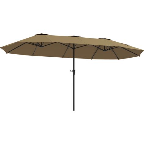 Pergola Double 4x2,2 m Imperméable UV30+ Manivelle Manuel Café