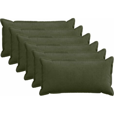 Funda de almohada 6 uds. HOUTEN Verde 40 x 80 cm pana vidaXL