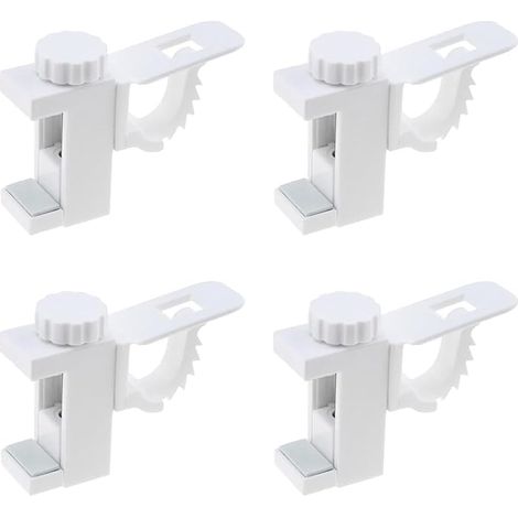 4 Pièces Support de Support de Pince Porte-Rideaux, Support De Support De Pince Porte-Rideaux, Barre Transversale Réglable Tringle à Rideaux Stockage De Serviette Crochet pour Organisateur (1/5)