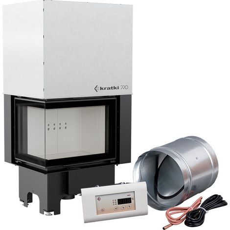Intelligenter Kamineinsatz aus Stahl KRATKI VNL 610/430 9 kW Ø 200 mit Schiebetür MSK (1/5)