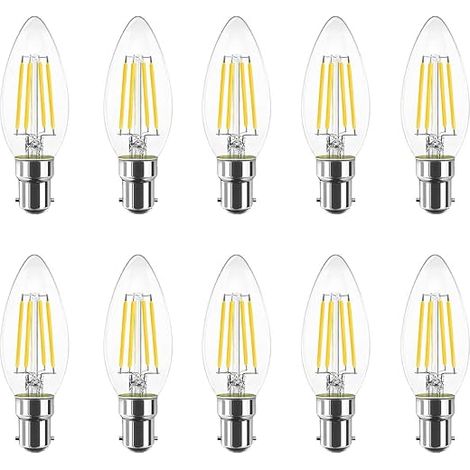 ampoules LED à filament B15 4 W C35 ampoule à baïonnette équivalente à une ampoule à incandescence de 40 W 400 lm blanc froid 6500 K baïonnette 220–240 V intensité (1/5)