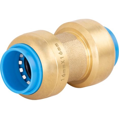 QUICK PLOMBERIE Raccord droit egal diam. 16 mm laiton