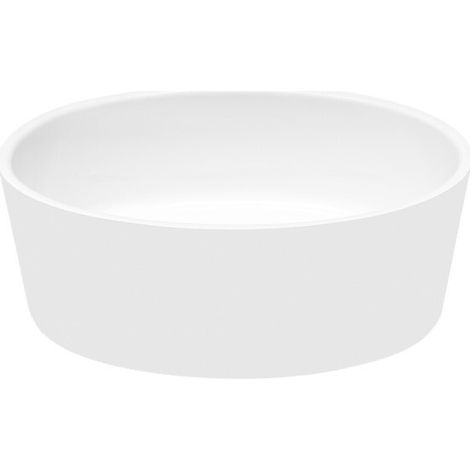 Vasque à poser blanc mat avec bonde chrome UNIQUA (1/3)