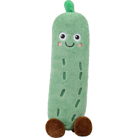Lächelnde Gurke Plüschtier, süßes Gemüse-Smiley-Kissen, weiches Stofftier, dekoratives Geschenk, Grün (1/5)