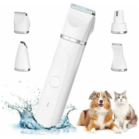 4 en 1 Tondeuse Chien Professionnelle: Silencieuse Tondeuses pour Chiens étanchéité IPX7,Sans Fil Fondeuse Toilettage pour Animaux avec Cable USB Rechargeable pour Chat et Autres Animaux de compag