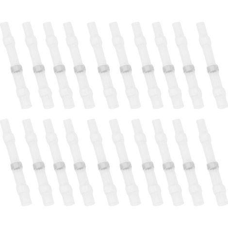 50 PCS Soudure Joint Fil Connecteurs Étanche Isolé Bornes De Fil Électrique Thermorétractable Épissure Butt pour Fil À Sertir Joint (Blanc) (Blanc) (1/3)