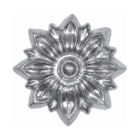 Rosace avec détail floral - Diamètre ø90mm - À visser avec taraudage M6 - Aluminium - DECO FER FORGE