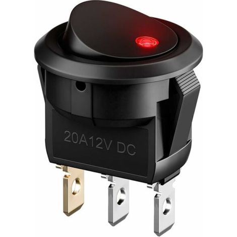 Interrupteur À Basculer Led - 12 V Cc 20 A Spst - Pour Voiture Bateau Appareils Domestiques - 8 Pièces (1/5)