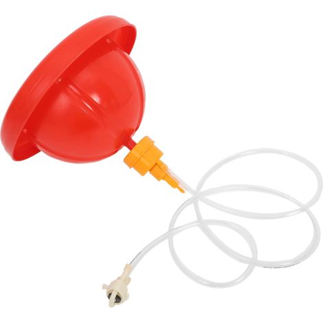 Set automatische Hühnertränke, Hühnerstallzubehör, Entenwasserspender, Wachtelfutterautomat, Kükenfutterautomat, Tränke für Küken und andere Tiere, rotes PP (1/5)