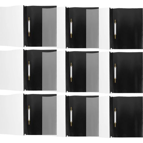 Set mit 15 Kunststoff-Ablagehüllen für Schüler, faltbare Organizer für Berichtsordner – 31 x 23 x 1,8 cm – Schwarz (1/4)