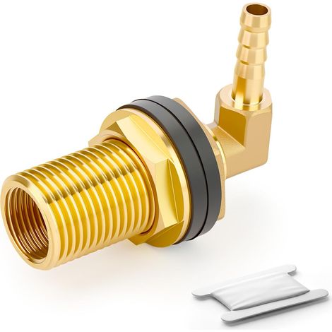 1 pièce Raccord Traversée de Cuve Laiton 6mm Coude 90° Cannele (1/5)