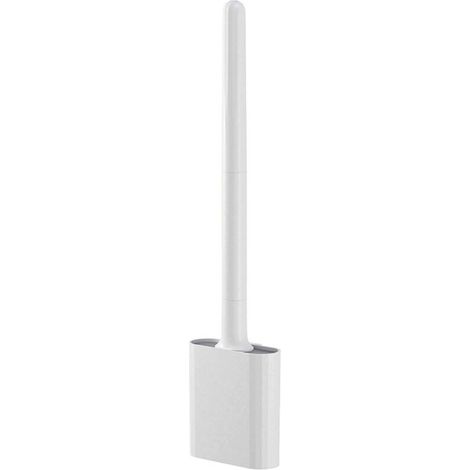 Brosse WC en silicone flexible – Support mural ou au sol – Poignée ergonomique antidérapante – Tête pliable pour nettoyage efficace (1/4)