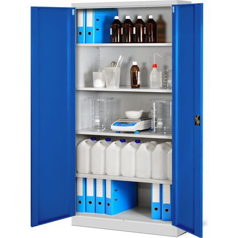 Armoire de Bureau Métal 4 Étagères Verrouillable 195 x 90 x 40 cm (1/5)