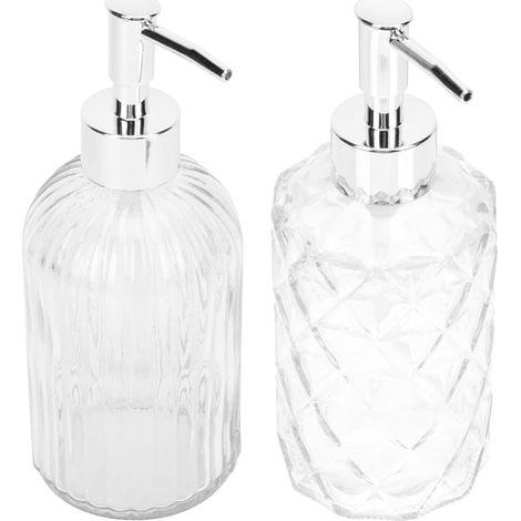 Ensemble de 2 distributeurs de lotion en verre avec pompe distributrice-AquaForge (1/5)