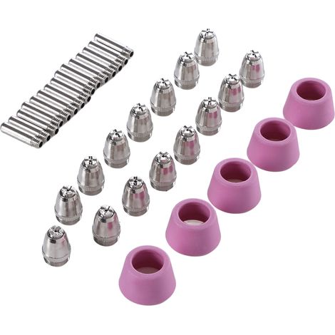 Kit 35 pièces consommables torche plasma en laiton, compatible SG55 AG60, jeu complet coupeur plasma, accessoires remplacement, soudure professionnelle (1/5)