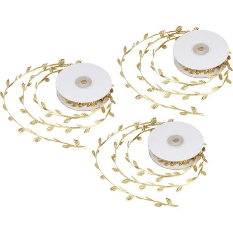 Suspension décorative en feuille d'or et d'argent, motif floral, idéale pour les activités manuelles à faire soi-même dans une école maternelle. Lot de 3 rouleaux dorés à vendre. (1/5)