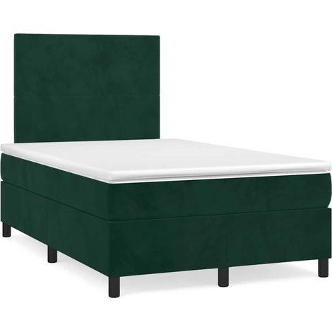 Boxspringbett mit Matratze Dunkelgrün 120x190 cm Samt (1/5)