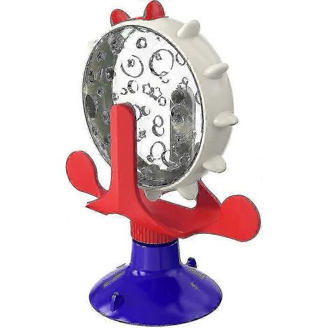 Jouet interactif pour chat avec moulin à vent, distributeur de friandises et mangeoire à ventouse puissante (1/4)