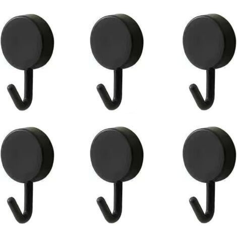 Adhesive Hooks, Cute Decorative Wall Hooks for Hanging Suspenders, Hats, Towels and Keys, 6 Pcs, Black (1/3)