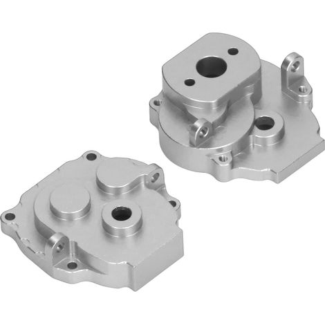 Carter de boîte de vitesses en alliage d'aluminium pour crawler RC Traxxas 1/18 TRX4M, finition argentée. Robuste et résistant aux chocs. (1/5)