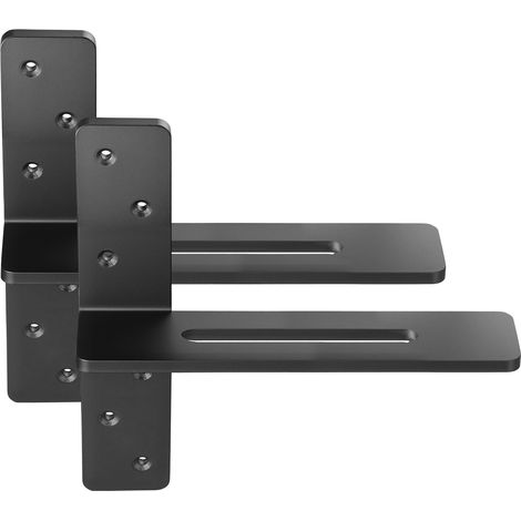 Mophorn T Shelf Brackets 2 Pcs, 200 lbs/90 kg Load Capacity, 12x2.89x12 in / 304.8x73.5x304.8 mm, Durable Steel Brackets for Shelves and Countertops, Floating Bracket Hardware with Screws