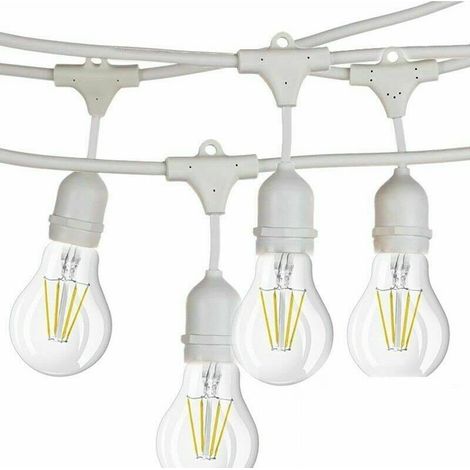 Catena Luminosa di Luci per Esterno Catenaria Lampadine a Luce LED per Esterno e Interno (Catena Pendente Bianca) (1/4)