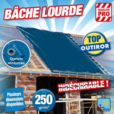 Bâche OUTIROR bleue qualité professionnelle en 250 gr/m2 Dimensions: 2m X 3m (1/5)