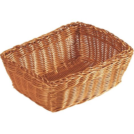 Corbeille à pain ou fruits en plastique tressé - Marron - L 28 x P 20 cm - Livraison gratuite (1/2)