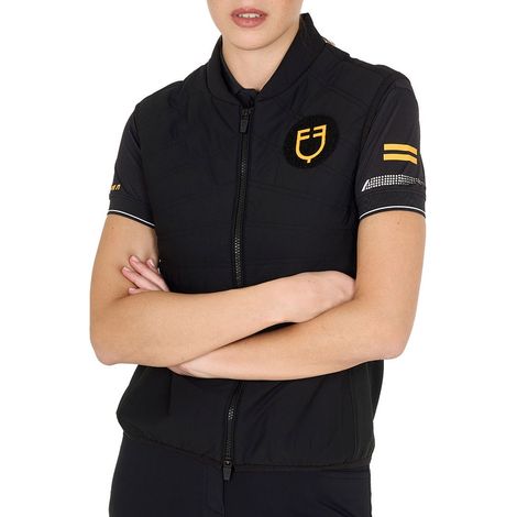 S, Nero: Smanicato da donna slim fit in tessuto tecnico con tasche e zip linea scuderia (1/5)
