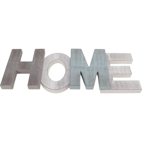 Holzschild „HOME“ im Used-Look, Retro-Stil, einteilig, exquisite Holzbuchstaben, Dekorationsornamente (1/5)