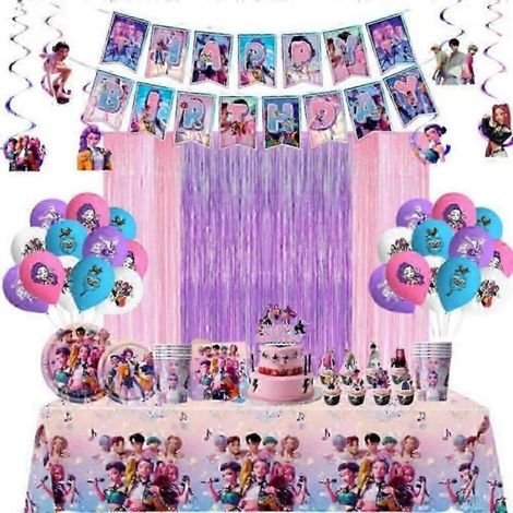 Vaisselle Jetable - Theme Chasseurs De Demons - Pour Fete D Anniversaire - Lot Complet