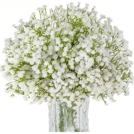 Juego de 10 flores artificiales de paniculata, 30 cm, flores artificiales, realistas, ideales para ramos de novia y decoración del hogar DIY. (1/5)