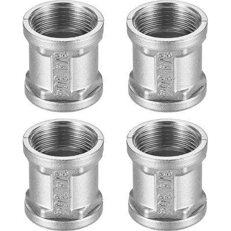 4 Pcs Manchon en Acier inoxydable 3/4 Pouce Filetage Femelle, Manchon Acier inoxydable Double Femelle 20/27, Connecteur Raccord 3/4" IG/IG, Raccord Fileté (1/5)