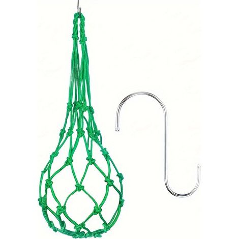 Vert peut accrocher fruits légumes perroquet alimentation en filet bavoir coq poule alimentation en filet sac tissé manger jouet (1/3)